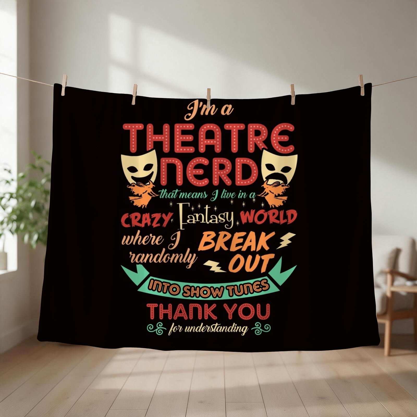 3D Printing Nerd - Theatre Nerd Funny Definition Throw Blanket