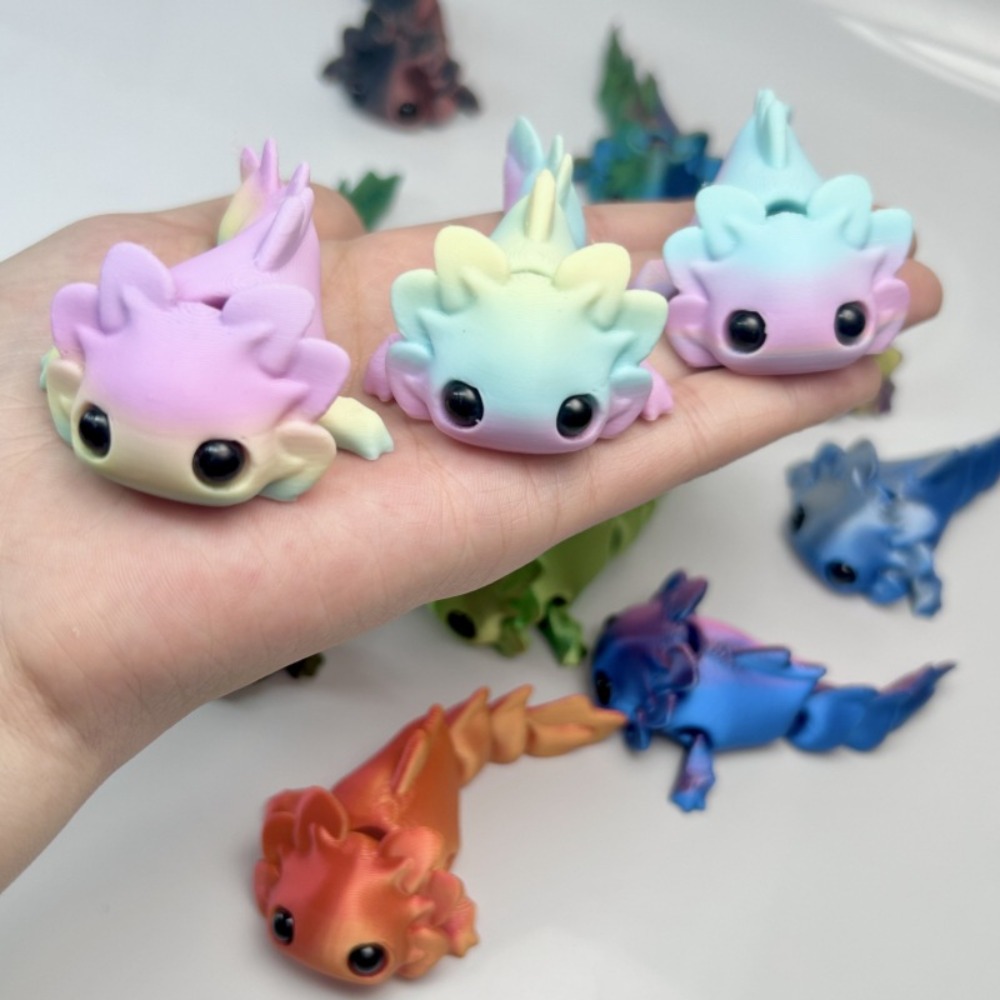 3D Printing Liquid - 3D Printed Salamander Figures Toys Multi-Joint