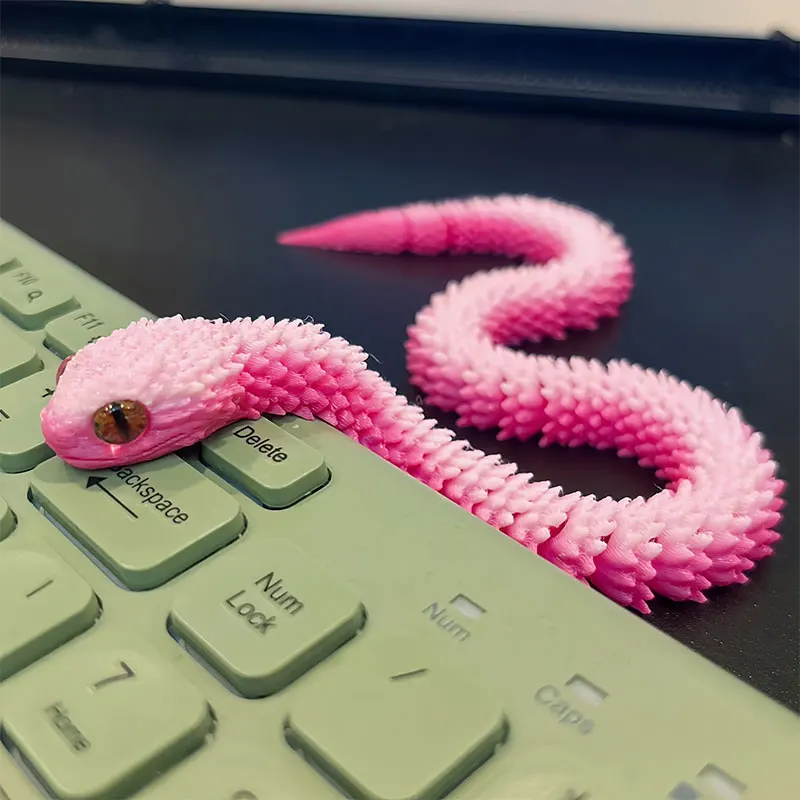 3D Printing Gif - 3D Printed Snake Rotatable Articulated Realistic