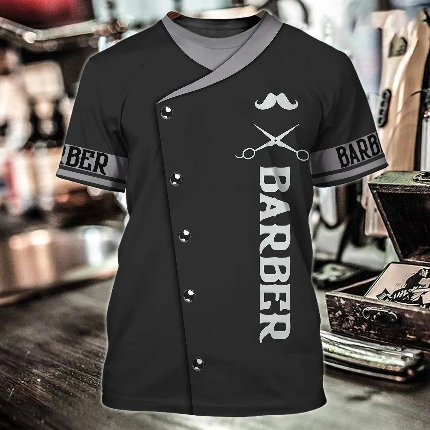 3D Printing Drawing - Men's Summer Fashion Barber Picture Casual