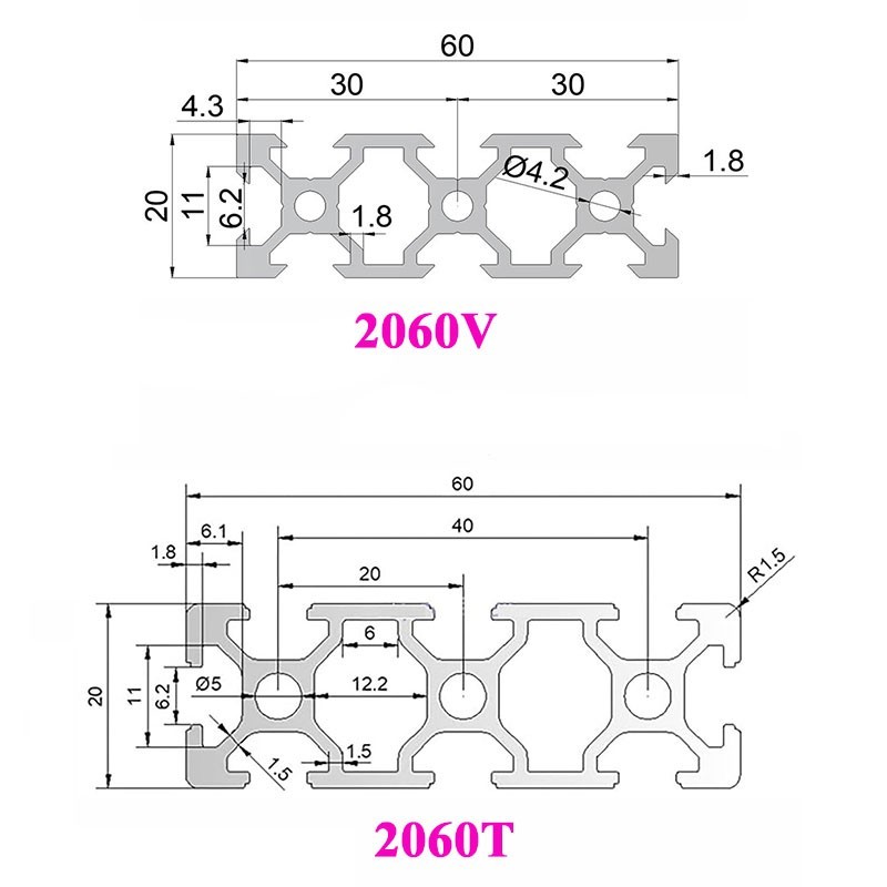 1Pcs Black Aluminum Profile 20 - đánh giá và giá 3D Printer Enclosure Frame