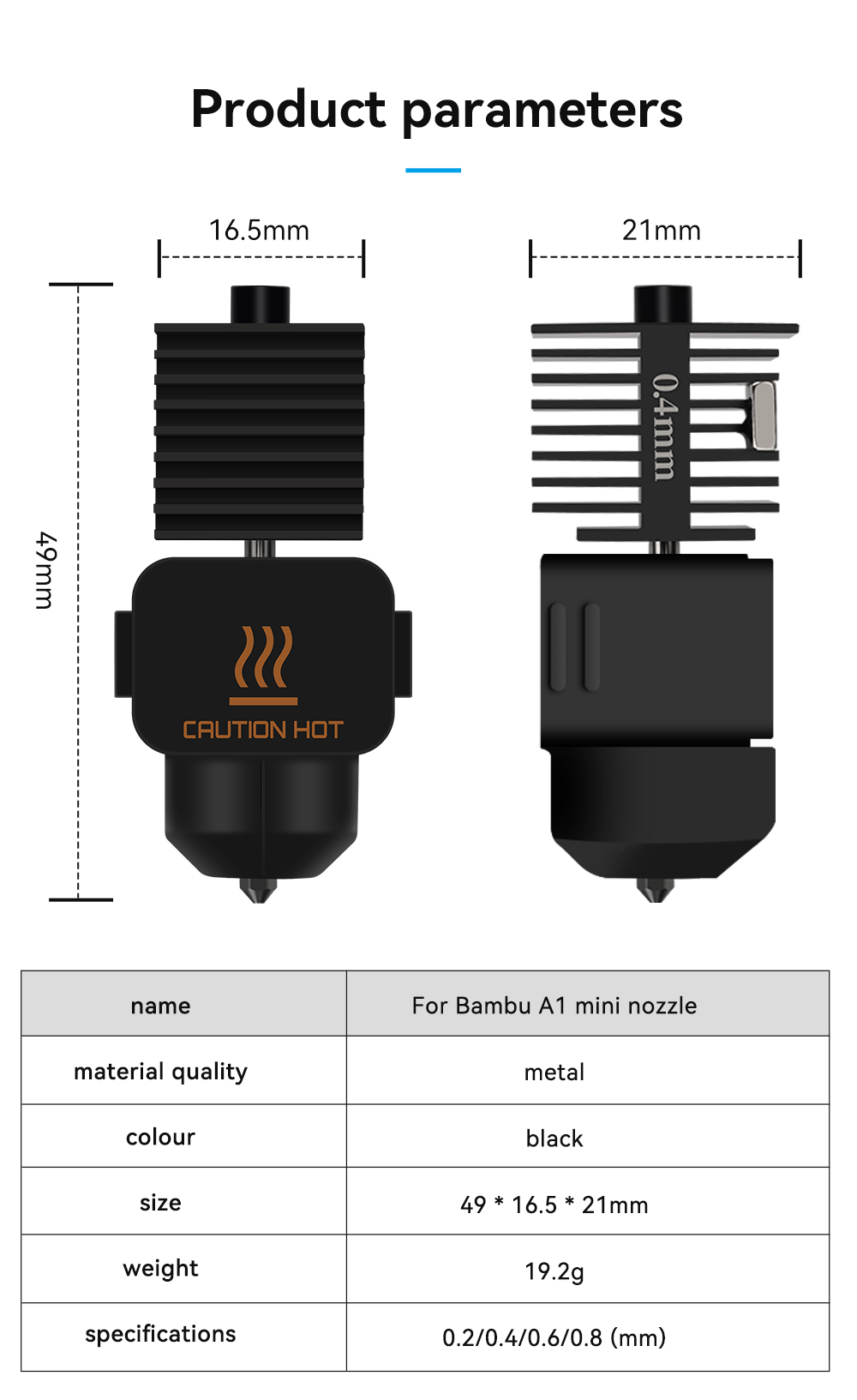 Hotend for Bambu Lab A1 Mini A - đánh giá và giá 3D Printer Hotend Kit